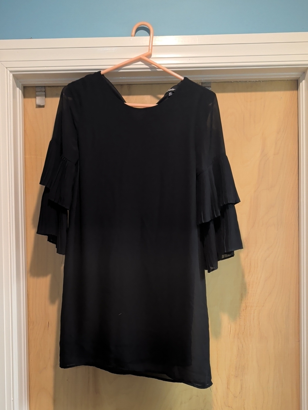 Lulu's Black Tiered Ruffle Sleeve Mini Dress